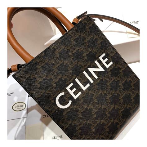 celine mini vertical cabas in triomphe canvas lisa